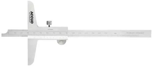 Accud 1601079 Tiefenmessschieber 150 mm - Messschieber für präzise Tiefenmessungen, robustes Design aus hochwertigem Material und ideal für Werkstätten und Hobbyprojekte.