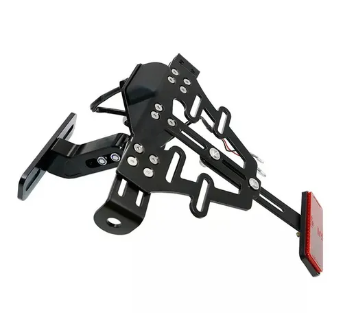 Zaddox Kennzeichenhalter Motorrad mit LED Beleuchtung # KH5 - Universeller Kennzeichenhalter Zaddox KH5 mit integrierter LED Beleuchtung für ein modernes Fahrzeug-Design. Robuste Aluminium-Konstruktion, individuell anpassbar und geeignet für alle gängigen Kennzeichengrößen.