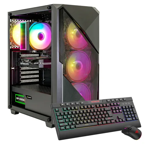 GAMEMAX Striker 8016 Gaming-PC mit AMD Ryzen 5 und RTX 5050 - Leistungsstarker GAMEMAX Gaming-PC mit AMD Ryzen 5 5500 und NVIDIA RTX 5050 für beeindruckendes Gaming und kreative Anwendungen. Hergestellt in Deutschland mit zuverlässigem Support.
