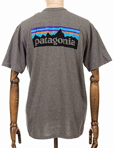 Patagonia P-6 Logo Responsibili-Tee T-Shirt Gr. L grau - Nachhaltiges T-Shirt aus recycelten Materialien in Grau, Größe L; ideal für den Alltag; hohe Qualität durch 50% recycelte Baumwolle und 50% recyceltes Polyester.