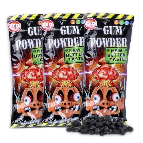 Gum Powder 3er Pack Super Saurer Kaugummi fruchtiger Kauspaß 3x30g