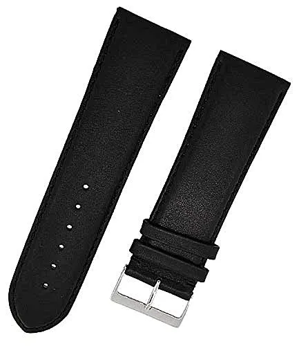Uhrenarmband XL extra Lang schwarz Ton in Ton gepolstert 28mm