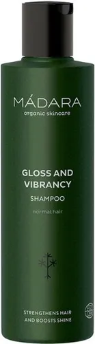 MÁDARA Gloss And Vibrancy Shampoo - 250 ml - Shampoo für strahlendes Haar mit Nordischer Birke und Cranberry, schützt und verleiht Volumen. Vegan und ecocert-zertifiziert, in recycelbarer Verpackung.