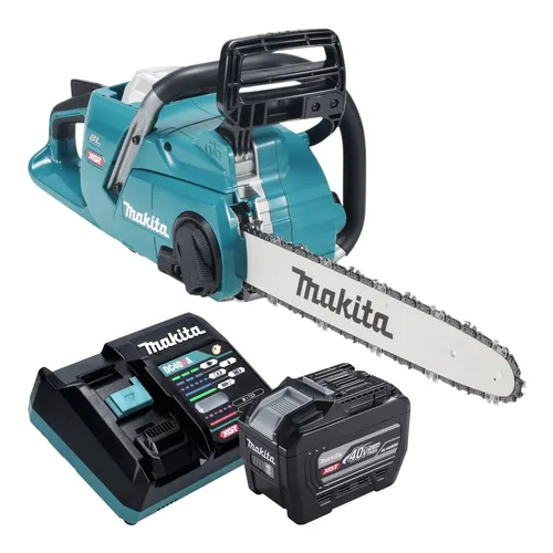 Makita UC 016 GE101 Akku Kettensäge 40 V mit Akku und Ladegerät - Leistungsstarke Akku-Kettensäge mit 40 cm Schwertlänge, ideal für effizientes Arbeiten im Garten. Inklusive 8,0 Ah Akku und Ladegerät für sofortige Einsatzbereitschaft.
