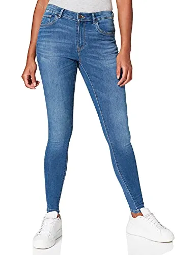 Only Carmakoma CARSALLY Life REG SK BJ114-3 Damen Hose - Einfarbige, enge Jeans in Medium Blue Denim, perfekt für jeden Anlass mit praktischen Seitentaschen.