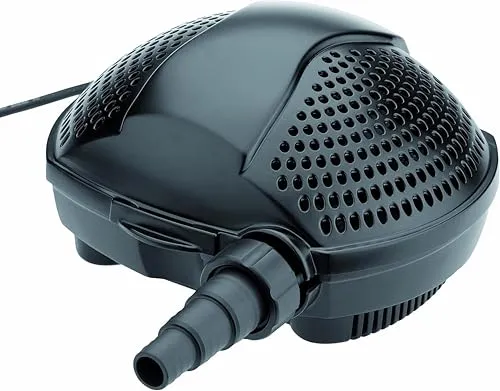 Pontec 50855 PondoMax Eco 5000 - Energieeffiziente Filter- und Bachlaufpumpe - Wasserpumpen: Die PondoMax Eco 5000 fördert bis zu 5000 l/h, befördert Schmutzpartikel bis 8 mm und arbeitet mit nur 60 W energieeffizient – ideal für Gartenteiche und Bachläufe.