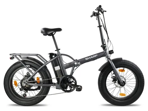 Sharp FD06EN Elektro-Klapprad 20 Zoll – 250W, Shimano 7-Gang - Kompaktes E-Fatbike mit 250W Motor und 10,4Ah Akku für bis zu 40 km Reichweite. Ideal für Stadt- und Geländefahrten. Faltbares Design für einfachen Transport und Lagerung.