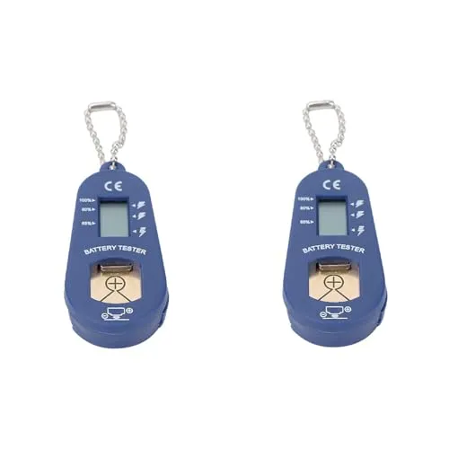 Qomcsrl 2X Knopf Batterie Tester, Schlüssel Bund Tasche, Tragbarer und Leichter Batterie Tester Zur ÜBerprüfung Der Verbleibenden Batterie Leistung