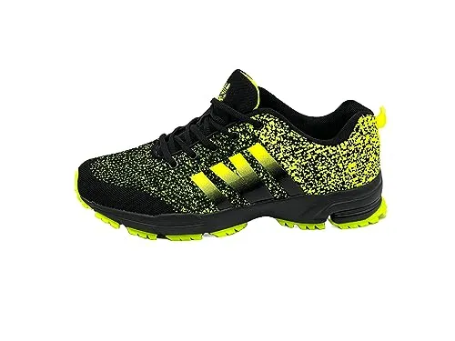 Ablovo® Herren Damen Sportschuhe Turnschuhe Laufschuhe Sneaker Hallenschuhe (Schwarz-Grün, EU Schuhgrößensystem, Erwachsene, Herren, Numerisch, M, 43)