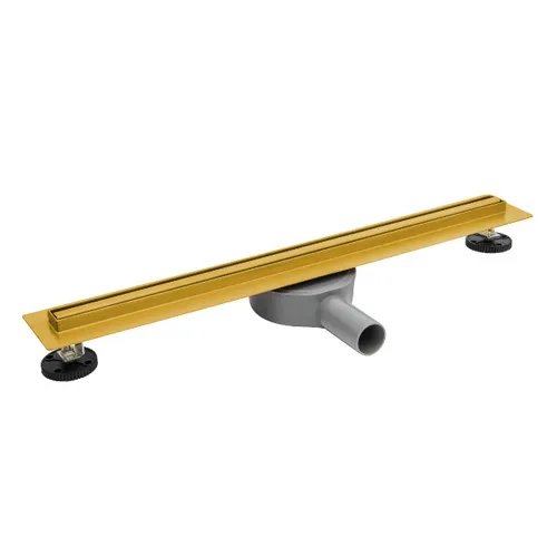 Duschrinnen Bodenablauf SLIM LOW PROLINE 60 GOLD – Elegante Duschablauf Rinne - Hochwertige Ablaufrinne aus Edelstahl, rostbeständig und korrosionsresistent. Ideal für Duschen und Böden, mit befliesbarem Design für eine nahtlose Integration.