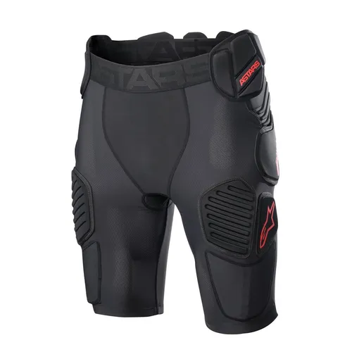 Alpinestars Bionic Pro Protektoren-Shorts Level-1 - Schwarz/Rot - L - Motorradhosen mit zertifiziertem Hüftschutz und strategisch platzierten Polstern für optimalen Aufprallschutz, ideal für Enduro und Rennstrecke.