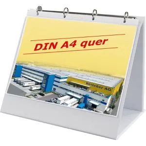 Veloflex Tisch-Flipchart 4101090, A4 quer, mit Außentasche, weiß, inkl. 10 Prospekthüllen