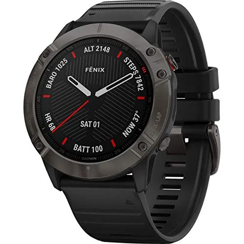 Garmin Fenix 6X Sapphire 51 mm - GPS-Multisport-Smartwatch - Smartwatch für Sportler mit Karten, Musik und Pace-Überwachung auf einem 1,4 Zoll Farbdisplay. Ideal für Outdoor-Abenteuer und Fitness-Tracking.