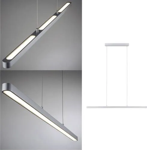 Paulmann Lento Pendelleuchte LED Chrom (matt) - Moderne höhenverstellbare Pendelleuchte mit hohem Lumenoutput, ideal für stilvolle Beleuchtung in jedem Raum. Licht kann nach oben und unten abgegeben werden, perfekt für individuelle Lichtgestaltung.