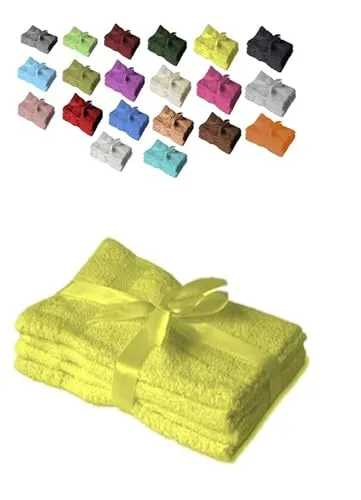 EXKLUSIV HEIMTEXTIL Handtuchserie im Set mit Schleife Marke Gästehandtuch 4er Set 30 x 50 cm Gelb