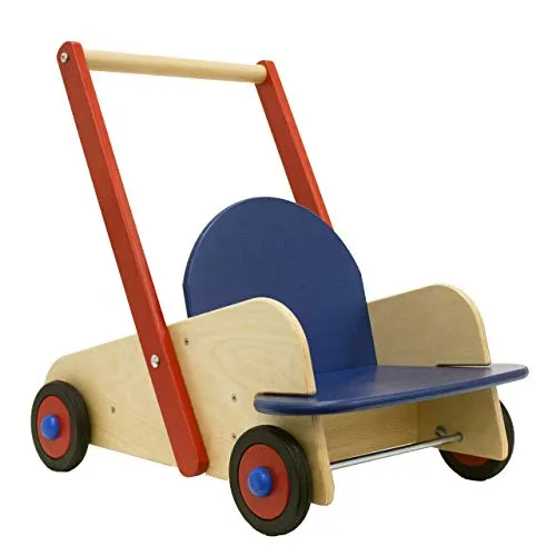 HABA 1646 Lauflernwagen - Stabiler Holz-Lauflernwagen mit Sitz, ideal für Kinder ab 10 Monaten. Bietet Platz für Spielsachen und Sicherheit bei den ersten Schritten dank individuell einstellbarer Bremse und bodenschonenden Gummireifen.