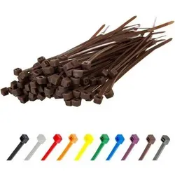 Kabelbinder Set 100 Stück UV-beständig 150 mm x 3,6 mm Braun - Ordnung für Zuhause, Werkstatt und Garten: Das Kabelbinder Set mit 100 UV-beständigen Kabelbindern (150 mm x 3,6 mm) bietet starke Zugfestigkeit von 18,2 kg und ist ideal für vielseitige Anwendungen. Verlässlich und robust für jedes Projekt!