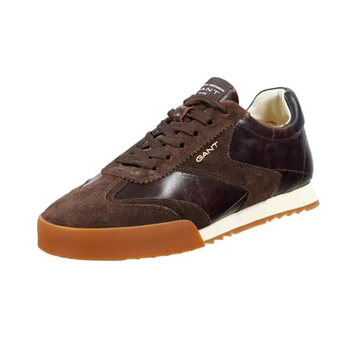 Gant Footwear 31631004 Baylle - Herren Sneaker in Dunkelbraun, Größe: 43 EU - Sneaker für Herren von Gant, kombiniert Komfort und Stil mit einem Retro-Look aus Leder und Satin. Perfekt für modische Outfits und ideal für den Alltag.