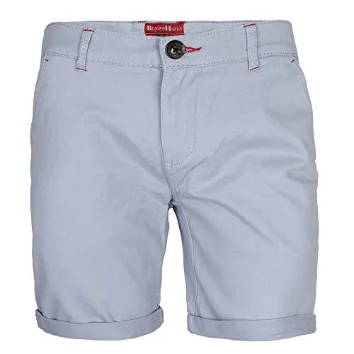 Herren Stretch Chino Shorts Slim Fit Bermuda Kurze Hose Strecken-Baumwolle (W36 (Taille: 94-96cm), Himmel Blau)