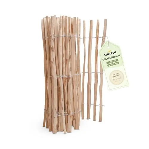 Produktbild STILTREU Staketenzaun Haselnuss Höhe 120 cm, Länge 5 Meter, Lattenabstand 3-5 cm