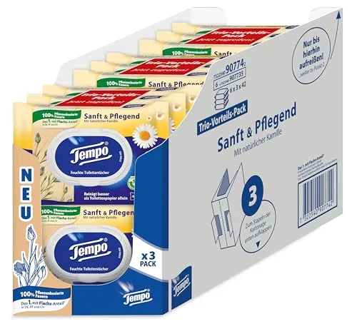 Tempo Sanft Pflegend Toilettenpapier feucht Trio-Pack von Tempo