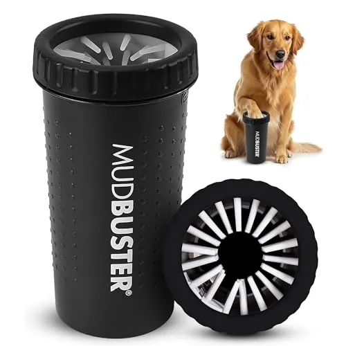 Dexas MudBuster PW72025-22WP, tragbare Hundepfotenreiniger, groß, Mattschwarz