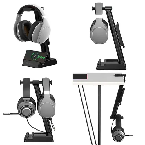 ANTEC Spectra RGB Headset-Ständer - Stylischer Kopfhörerständer mit RGB-Beleuchtung für ein modernes Gaming-Setup. Mit USB-Anschluss für zusätzliche Geräte. Ideal zur Aufbewahrung und Präsentation Ihrer Kopfhörer.