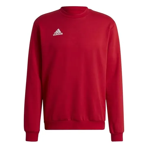 Adidas Entrada 22 Sweat - rot - Sweatshirts für Amateurfußballer, aus weichem Fleece für warmen Tragekomfort und aus Recyclingmaterial für eine bessere Ökobilanz.