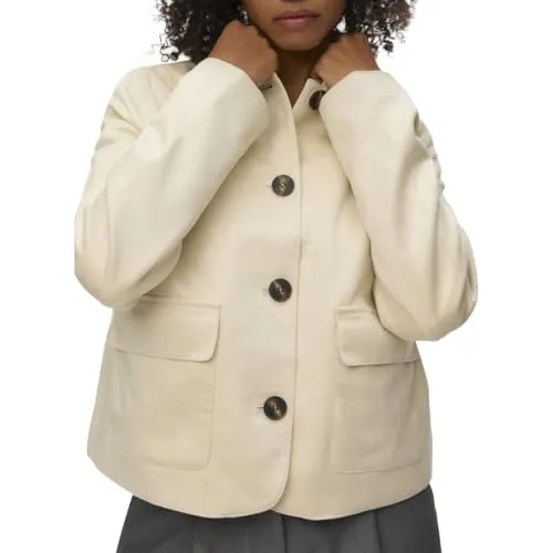 VERO MODA Vmjose Kelly Short Jacket Ga Noos - Stylische Kurzjacke - Elegante Kurzjacke von Vero Moda für Erwachsene, mit Reverskragen und langen Ärmeln. Ideal für stilvolle Outfits und vielseitig kombinierbar.