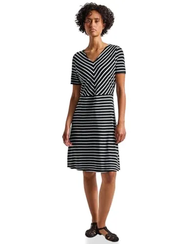 Street One Damen Gestreiftes Jersey-Kleid