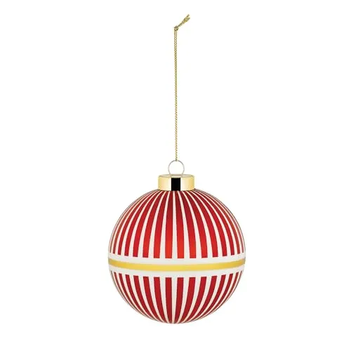Alessi Delight NZ04 2 – Mundgeblasene Christbaumkugel - Weihnachtsbaumkugeln in Rot, Weiß und Gold, neu interpretiert von Designerin Nika Zupanc, vereinen traditionelle Eleganz mit modernem Design und sind ein Blickfang für jeden Weihnachtsbaum.