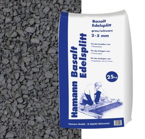 Hamann Mercatus GmbH Basalt Edelsplitt Anthrazit 2-5 mm 25 kg