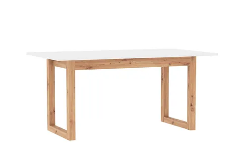 Mid.you Ausziehbarer Esstisch in Weiß und Eiche Artisan - Rechteckiger Esstisch (90x75x160-200 cm) aus Holzwerkstoff, ideal für das Esszimmer. Mit praktischer Einlegeplatte für zusätzliche Platzmöglichkeiten.