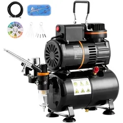 VEVOR Airbrush-Set mit Kompressor und 0,3-mm-Spitze - Airbrush-Kompressoren mit 3,5-L-Lufttank und stabiler Leistung dank Dual-Fan-System für perfektes Sprüherlebnis bei 47 dB - ideal für Hobby und professionelle Anwendungen.