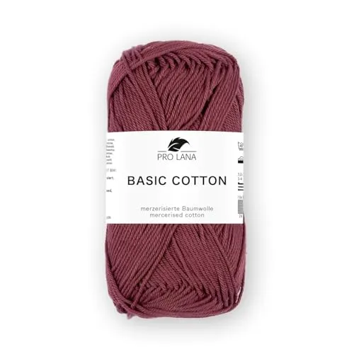 Pro Lana Pro Lana BASIC COTTON Baumwollgarn 50 g Häkelwolle, 125 m (Perfektes Baumwoll-Garn für leichte Pullover, Mützen und Accessoires), 50 g