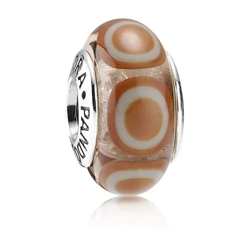 Pandora 925er Sterlingsilber Murano Glas orange gepunktet 790912