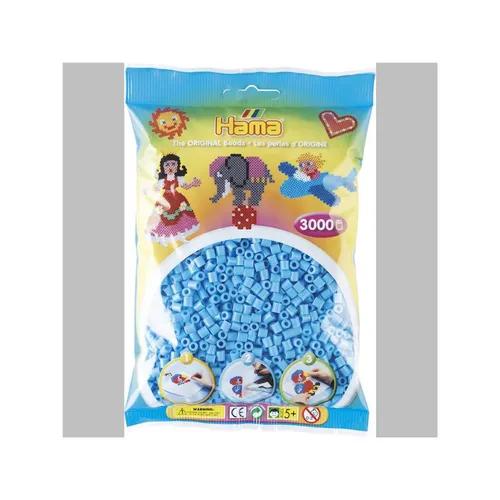 Hama 3000 Midi Bügelperlen 201-46 Pastell-Blau Ø 5 mm Perlen Steckperlen Beads