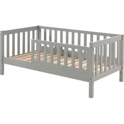 Juniorbett Karie 148x76x60 Kinderbett Massivholz Grau - Grau
