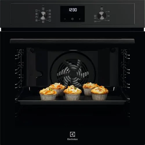 Electrolux Multifunktions-Ofen EOD3H50TH, Serie 500, zum Einbauen, SurroundCook mit SteamBake, Wasserreinigung, Pizza-Funktion, LED-Display, Fassungsvermögen 72 l, Klasse A, 590 x 560 x 550