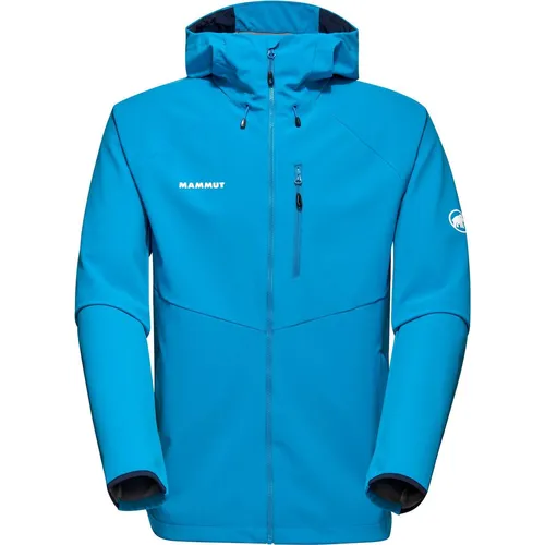 MAMMUT Herren Funktionsjacke Ultimate Comfort SO Hooded Jacket Men - Funktionsjacke für Outdoor-Abenteuer, bietet Wind- und Nässe-Schutz, aus robustem Polyamid mit 4-Wege-Stretch für optimalen Komfort.