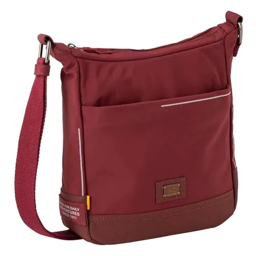 camel active City Herren Umhängetasche Crossbody Bag - Mittelgroß in Rot - Herren-Schultertaschen: Stilvolle Umhängetasche aus recyceltem Nylon mit durchdachter Innenorganisation und verstellbarem Schulterriemen für individuellen Tragekomfort.