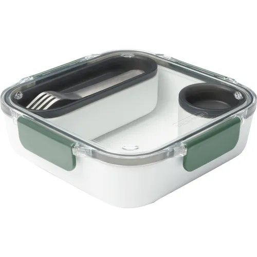 Lunchbox Original 1 Liter - Proviantdose olive von black+blum - Outdoor Geschirr: Auslaufsichere Lunchbox mit zwei Innenbehältern für getrennten Transport von Speisen und ideal für Soßen, mikrowellen- und spülmaschinenfest.