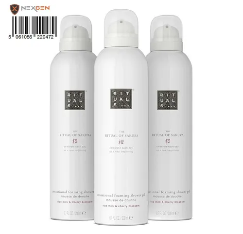 Ritual of Sakura Duschgel Vorteilspack – 3x200ml - Erleben Sie den frischen Duft von Kirschblüten und Reismilch. Dieses Unisex-Duschgel reinigt sanft und verwöhnt die Haut. Ideal für die tägliche Pflege.