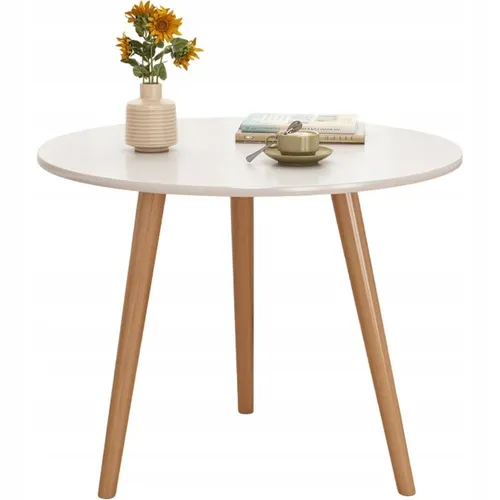 Kleiner runder Couchtisch aus Holz im skandinavischen Stil