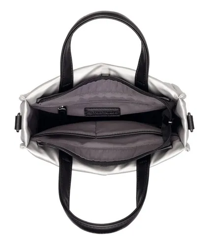 TOM TAILOR Patti Damen Shopper Umhängetasche - Eleganter Shopper in Silber mit wasserabweisendem Material. Ideal für den Alltag, bietet er durchdachte Verstauoptionen und flexiblen Tragekomfort.