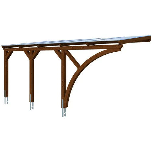 SKAN HOLZ Eifel Einzelcarport mit Einfahrtsbogen 300 x 541 cm - Robuster Carport aus Holz mit Pultdach und Pfostenanker, ideal zum Schutz Ihres Fahrzeugs und für eine stilvolle Gartengestaltung.