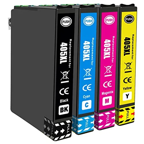 SHUOLEI 405XL Tintenpatronen Kompatibel mit Epson 405XL 405 XL Druckerpatronen für Workforce Pro WF-3820DWF WF-3825DWF WF-4820DWF WF-4825DWF WF-4830DTWF WF-7310DTW WF-7830DTWF WF-7835DTWF (4-Pack)