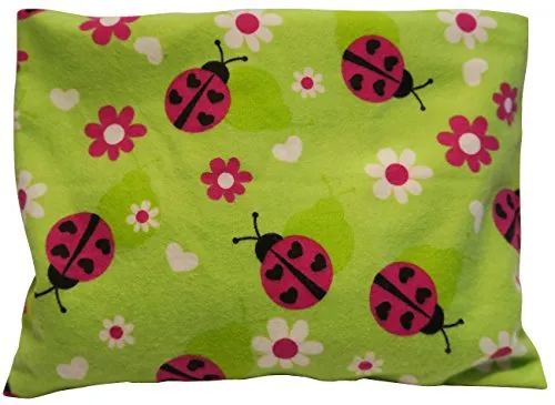 Körnerkissen Wärmekissen 20x16 cm mit Kissenhülle (Traubenkerne, Marienkäfer grün)