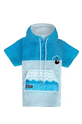 WAVE HAWAII Poncho Mini für Kinder - Bademantel für Jungen, aus 60% Viskose aus Bambus und 40% Baumwolle, ideal als mobile Umkleidehilfe beim Schwimmen und Surfen, hält warm und schützt vor neugierigen Blicken.