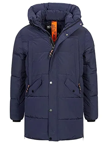 Indicode Herren Kasper Parka mit Kapuze | Wintermantel für Männer Navy, S - Hochwertiger wattierter Parka mit verstellbarer Kapuze, zwei Brust- und Eingriffstaschen sowie Innentasche. Ideal für kühlere Tage, bietet er Komfort und Stil. Regular Fit für eine lässige Passform.